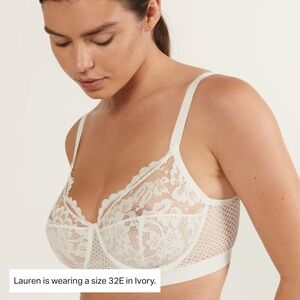 Else Petunia Underwire White/Ivory Lace and Mesh Bra